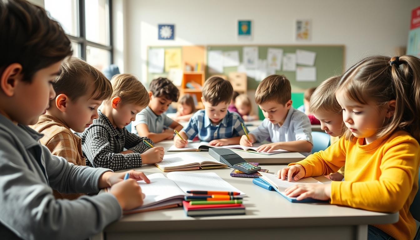 Student using learning strategies while studying