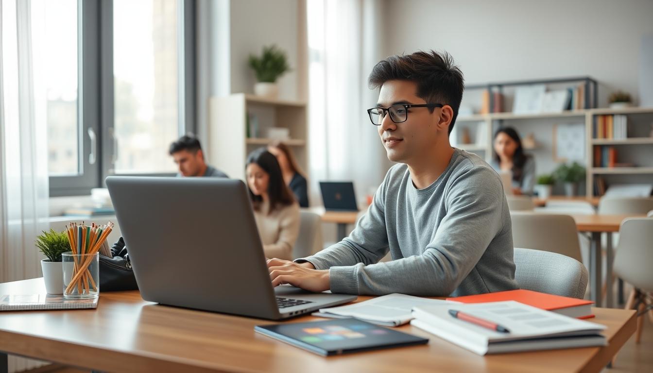 Structured study materials and learning resources on a desk